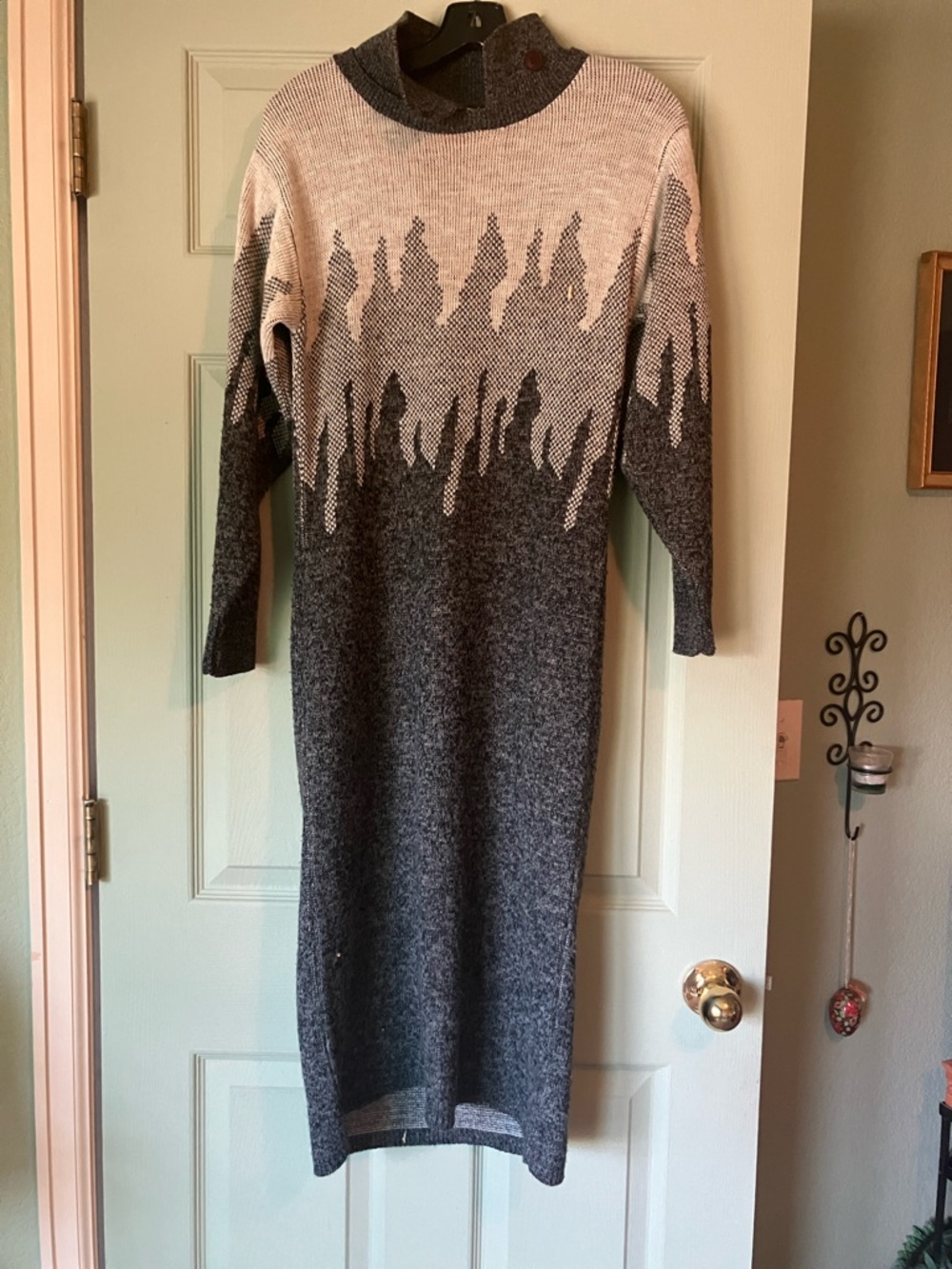 Mid length sweater dress three grays